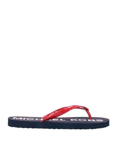 Shop Michael Michael Kors Toe Strap Sandals In Red