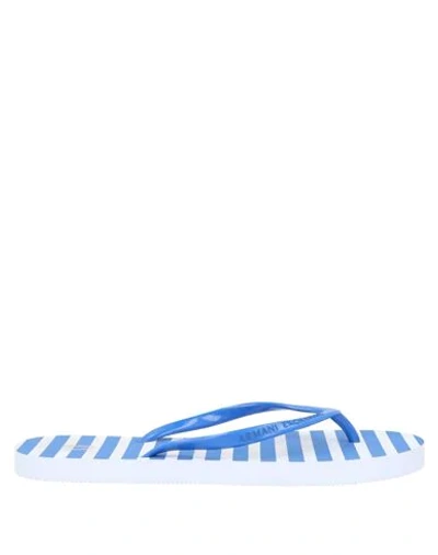 Shop Armani Exchange Toe Strap Sandals In Blue