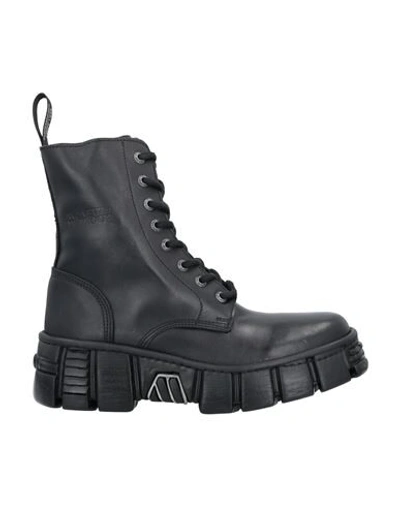 New Rock Woman Ankle Boots Black Size 10 Soft Leather In Black