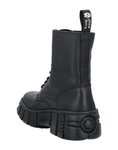 New Rock Woman Ankle Boots Black Size 10 Soft Leather In Black