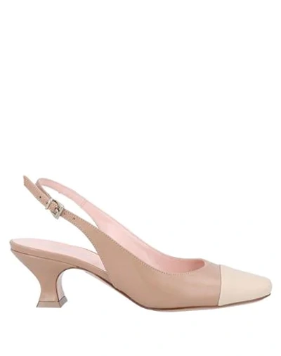 Shop Anna F . Woman Pumps Beige Size 11 Soft Leather