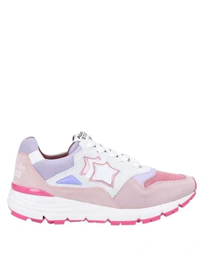 Shop Atlantic Stars Woman Sneakers Pastel Pink Size 8 Soft Leather, Textile Fibers