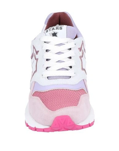 Shop Atlantic Stars Woman Sneakers Pastel Pink Size 8 Soft Leather, Textile Fibers