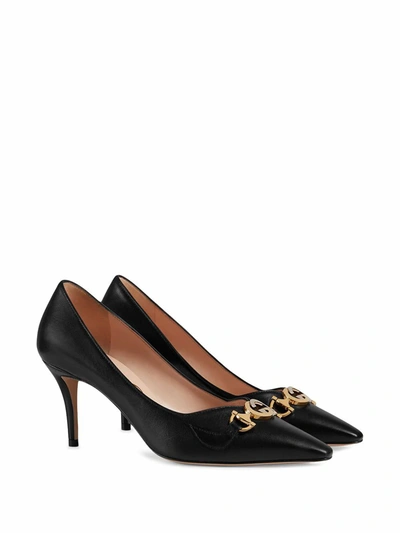 Shop Gucci Women's Black Leather Pumps