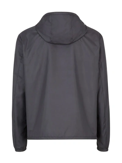 Shop Fendi Ff Rhinestone Appliqué Trimmed Windbreaker Jacket In Black