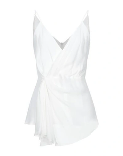 Shop Atos Lombardini Woman Top White Size 6 Acetate, Silk