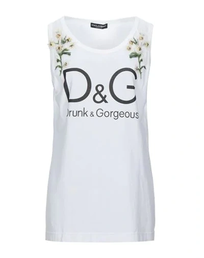Shop Dolce & Gabbana Tank Tops In White