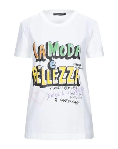 Shop Dolce & Gabbana Woman T-shirt White Size 6 Cotton