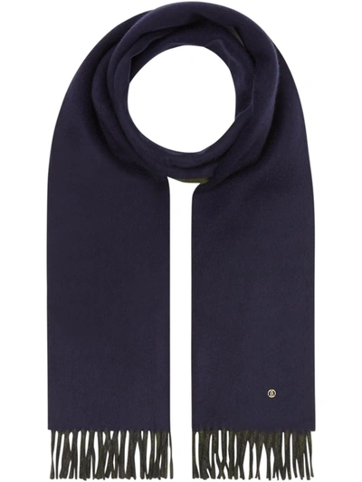 Shop Burberry Reversible Cashmere Scarf In Blue