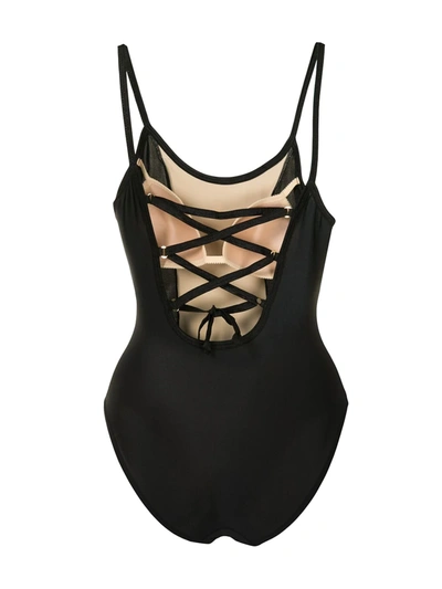 Pre-owned Dior 1990s  Lace-up Swimsuit In Black