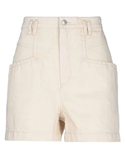 Shop Isabel Marant Denim Shorts In Beige