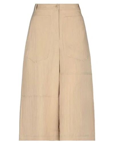 Shop Tibi 3/4-length Shorts In Camel