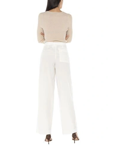 Shop Erika Cavallini Woman Pants White Size 12 Cotton
