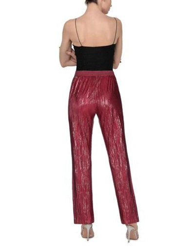 Shop Brand Unique Woman Pants Burgundy Size 2 Polyester, Elastane In Red