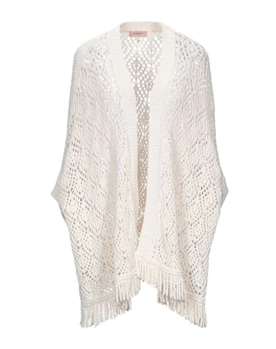 Shop Twinset Woman Cardigan Ivory Size S Cotton In White
