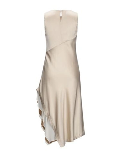 Shop Liviana Conti Woman Midi Dress Beige Size 6 Acetate, Viscose, Elastane, Polyester