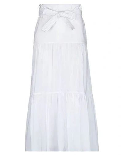 Shop Liviana Conti Woman Maxi Skirt White Size 10 Cotton, Polyamide, Elastane