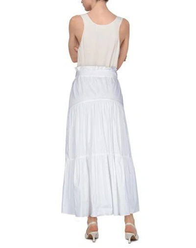 Shop Liviana Conti Woman Maxi Skirt White Size 10 Cotton, Polyamide, Elastane