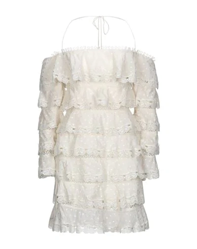 Shop Zimmermann Short Dress In Ivory