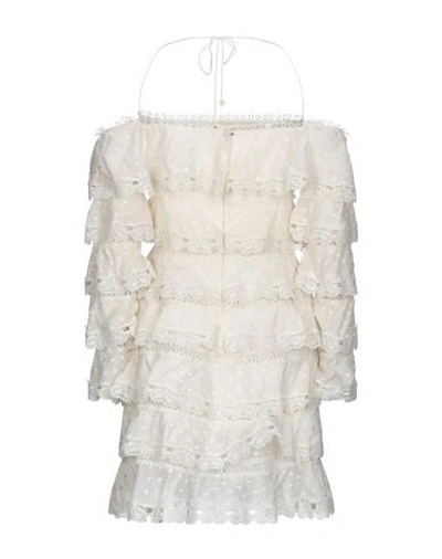 Shop Zimmermann Short Dress In Ivory