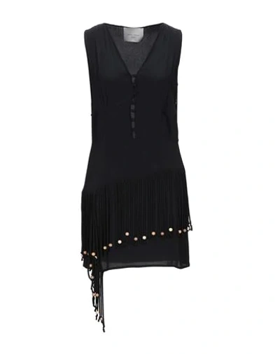 Shop Frankie Morello Woman Midi Dress Black Size 6 Acetate, Silk, Cotton, Elastane