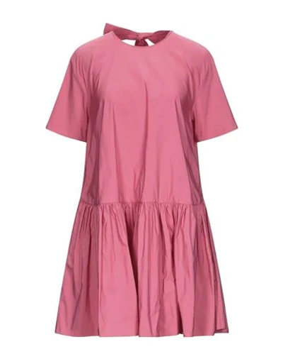 Shop Valentino Garavani Woman Mini Dress Coral Size 6 Cotton, Polyester In Red
