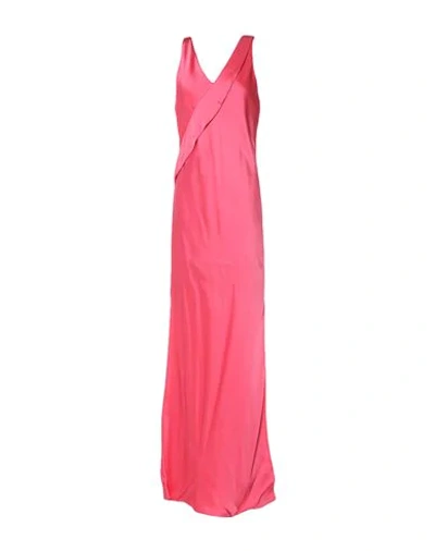 Shop Helmut Lang Long Dresses In Fuchsia