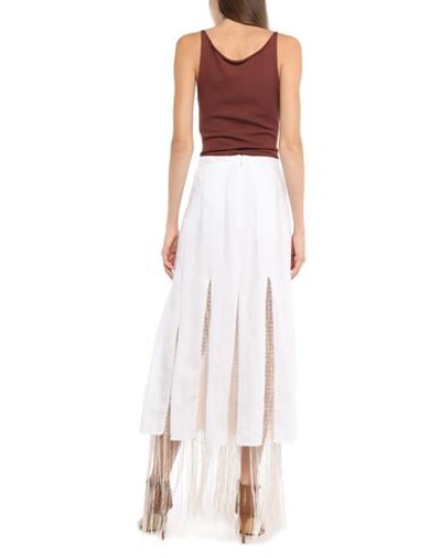 Shop Gabriela Hearst Woman Midi Skirt White Size 6 Linen, Silk