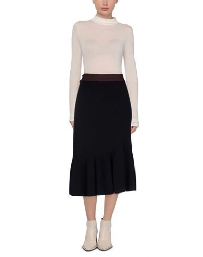 Shop Victoria Beckham Midi Skirts In Dark Blue