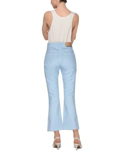 Shop Semicouture Woman Jeans Sky Blue Size 27 Cotton, Elastane
