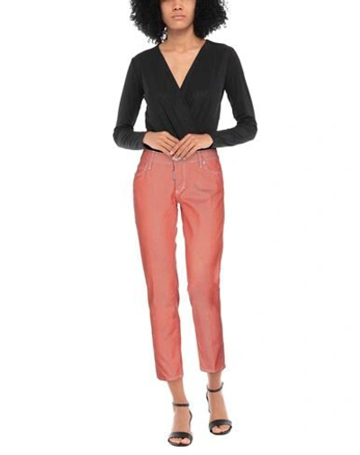 Shop Dsquared2 Woman Jeans Orange Size 8 Cotton, Elastane