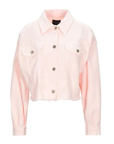 Shop Atos Lombardini Woman Denim Outerwear Pink Size 4 Cotton, Elastane