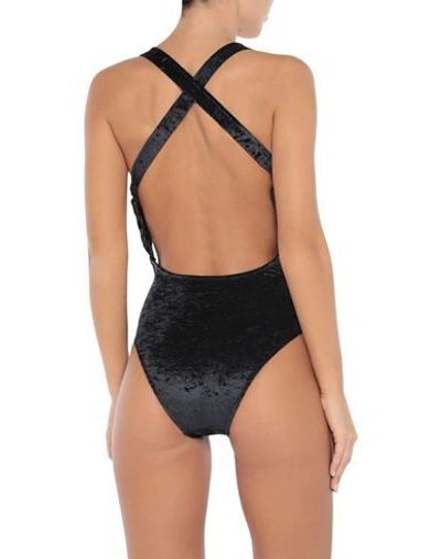 Shop Gcds Woman One-piece Swimsuit Steel Grey Size L Polyamide, Elastane