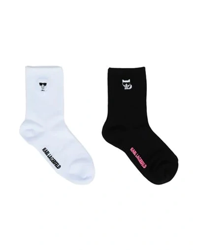 Shop Karl Lagerfeld Short Socks In White