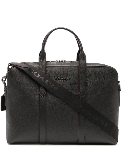 Shop Coach Metropolitan Soft Leather Briefcase In Black