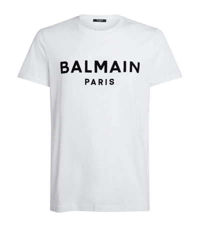 Shop Balmain Flocked Logo T-shirt