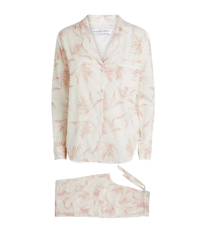 Shop Desmond & Dempsey Cotton Deia Pyjama Set In Ivory