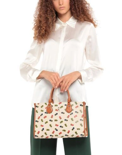 Shop Roberta Di Camerino Woman Handbag Beige Size - Cotton, Linen, Polyurethane