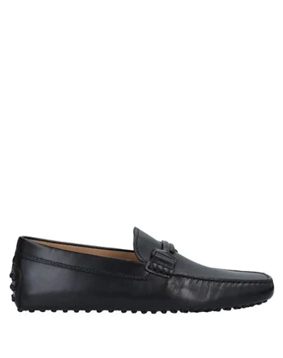 Tod's Man Loafers Black Size 8.5 Soft Leather In Black