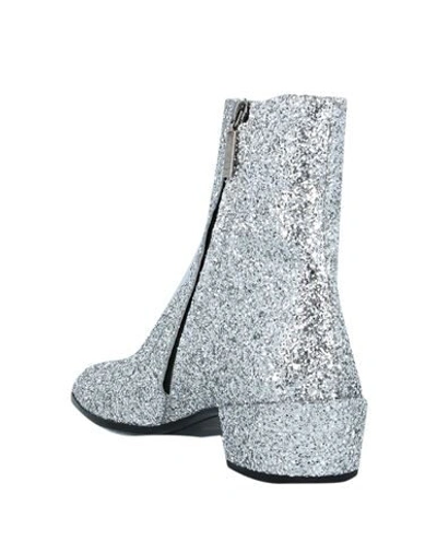 Shop Saint Laurent Ankle Boots In Silver