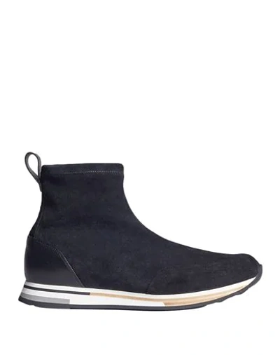 Shop Dunhill Man Ankle Boots Black Size 7 Soft Leather, Textile Fibers