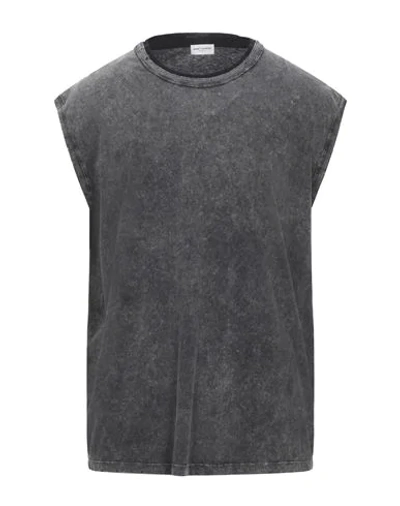Shop Saint Laurent T-shirts In Steel Grey