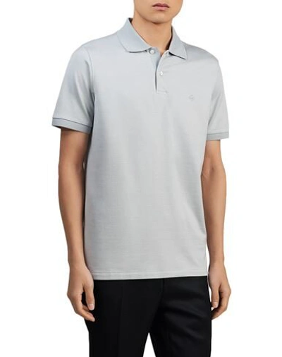 Shop Dunhill Man Polo Shirt Light Grey Size S Cotton, Mulberry Silk