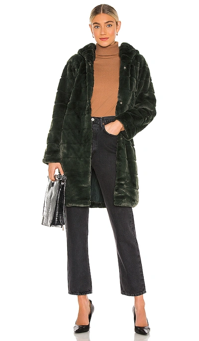 Shop Apparis Celina Faux Fur Jacket In Army Green