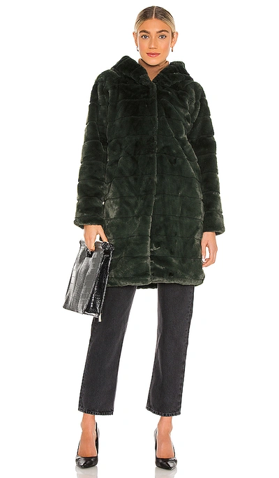 Shop Apparis Celina Faux Fur Jacket In Army Green