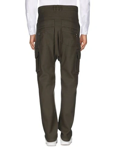 Shop Balmain Casual Pants In Military Green