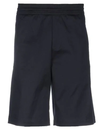Shop Neil Barrett Man Shorts & Bermuda Shorts Midnight Blue Size 30 Cotton, Elastane