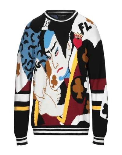 Shop Dolce & Gabbana Man Sweater Black Size 38 Cashmere, Virgin Wool, Pvc - Polyvinyl Chloride, Silk, Gla