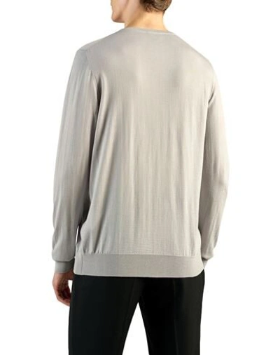 Dunhill Grey Engineered Rib Military Sweater In Lilac