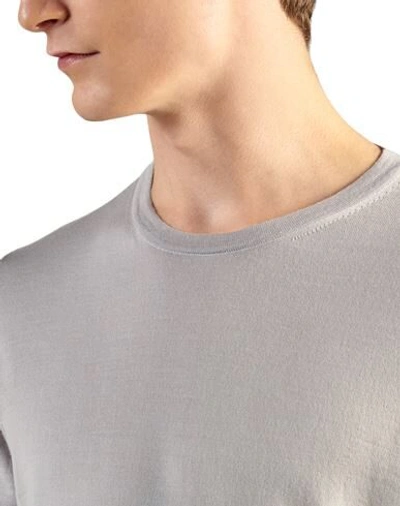 Dunhill Grey Engineered Rib Military Sweater In Lilac